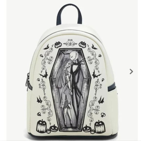 Loungefly Disney Nightmare Before Christmas Jack Sally Coffin Backpack NWT - Picture 1 of 1